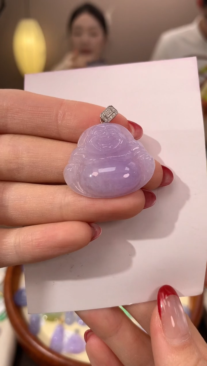 【闪购商品】翡翠颈饰18K金镶嵌天然缅甸a货翡翠