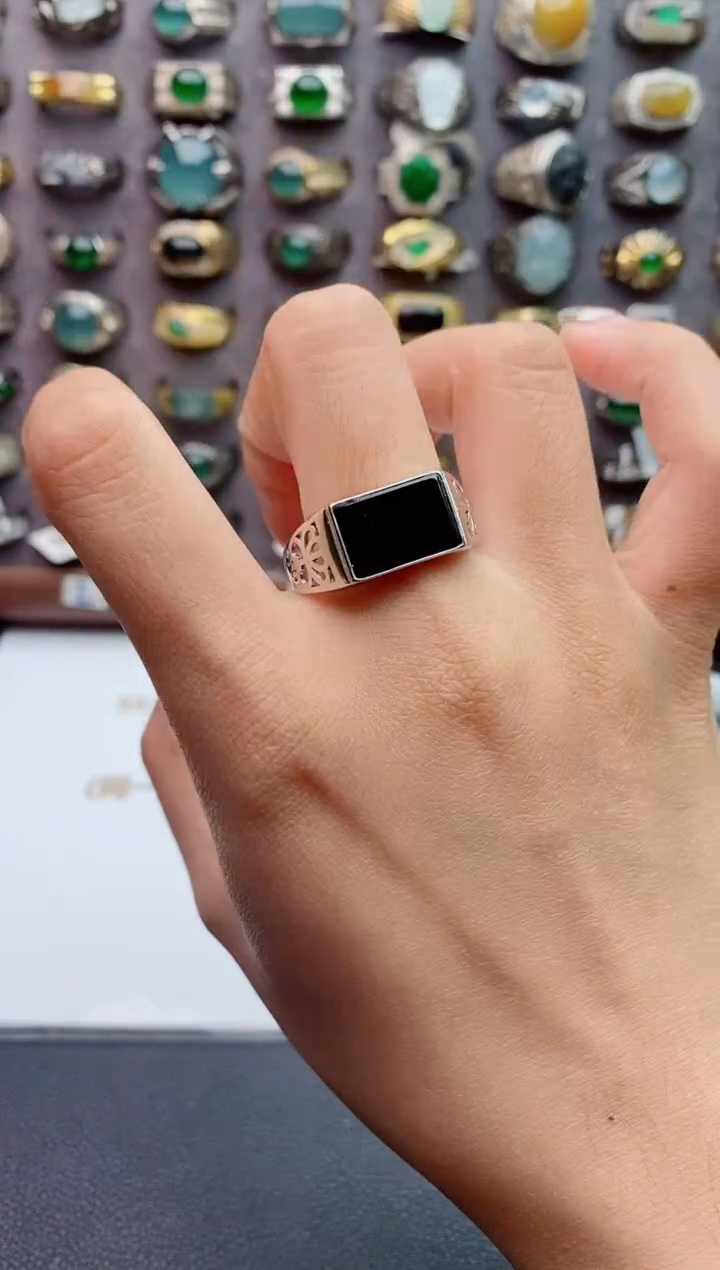 未镶嵌戒指翡翠天然翡翠男戒