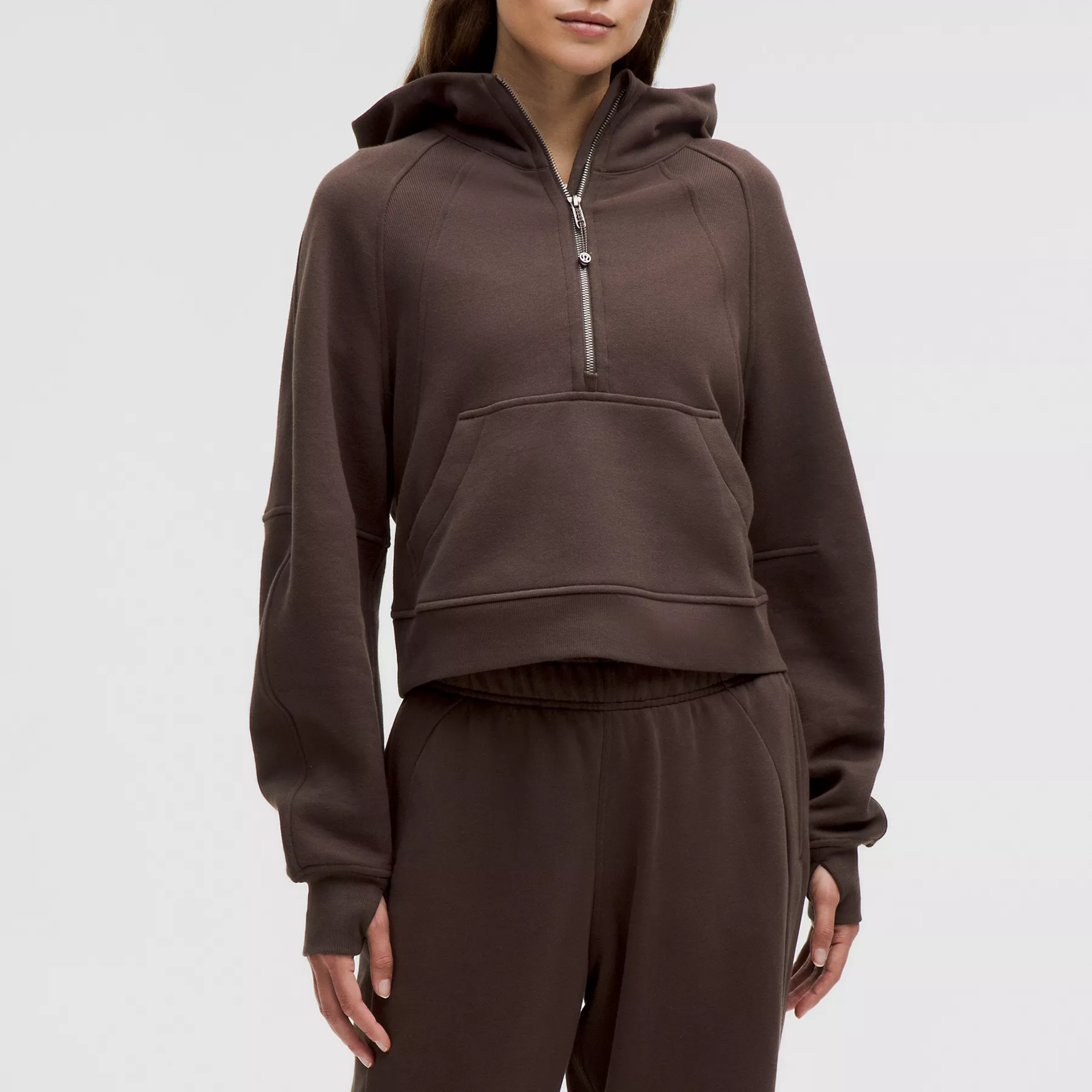 lululemon/露露乐蒙Scuba意式浓缩连帽宽松半拉链卫衣长袖女款