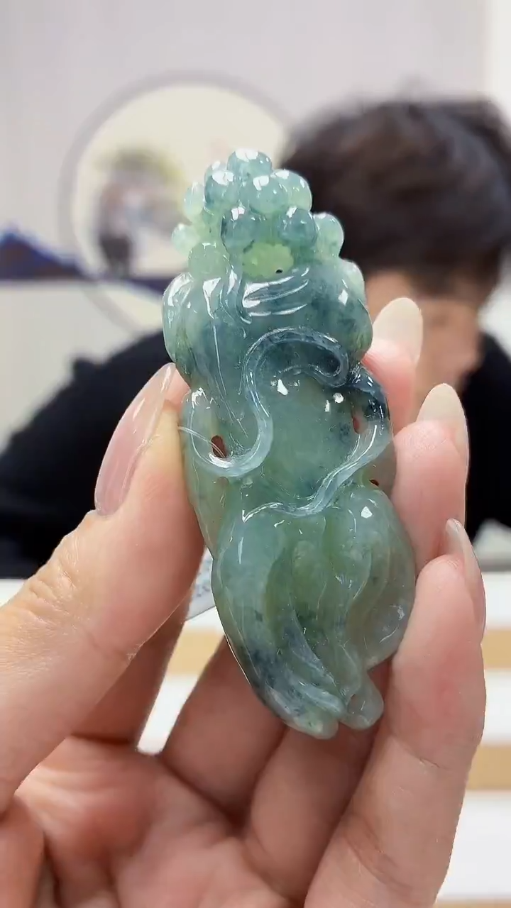 未镶嵌定制翡翠5145MM-毛货挂件81