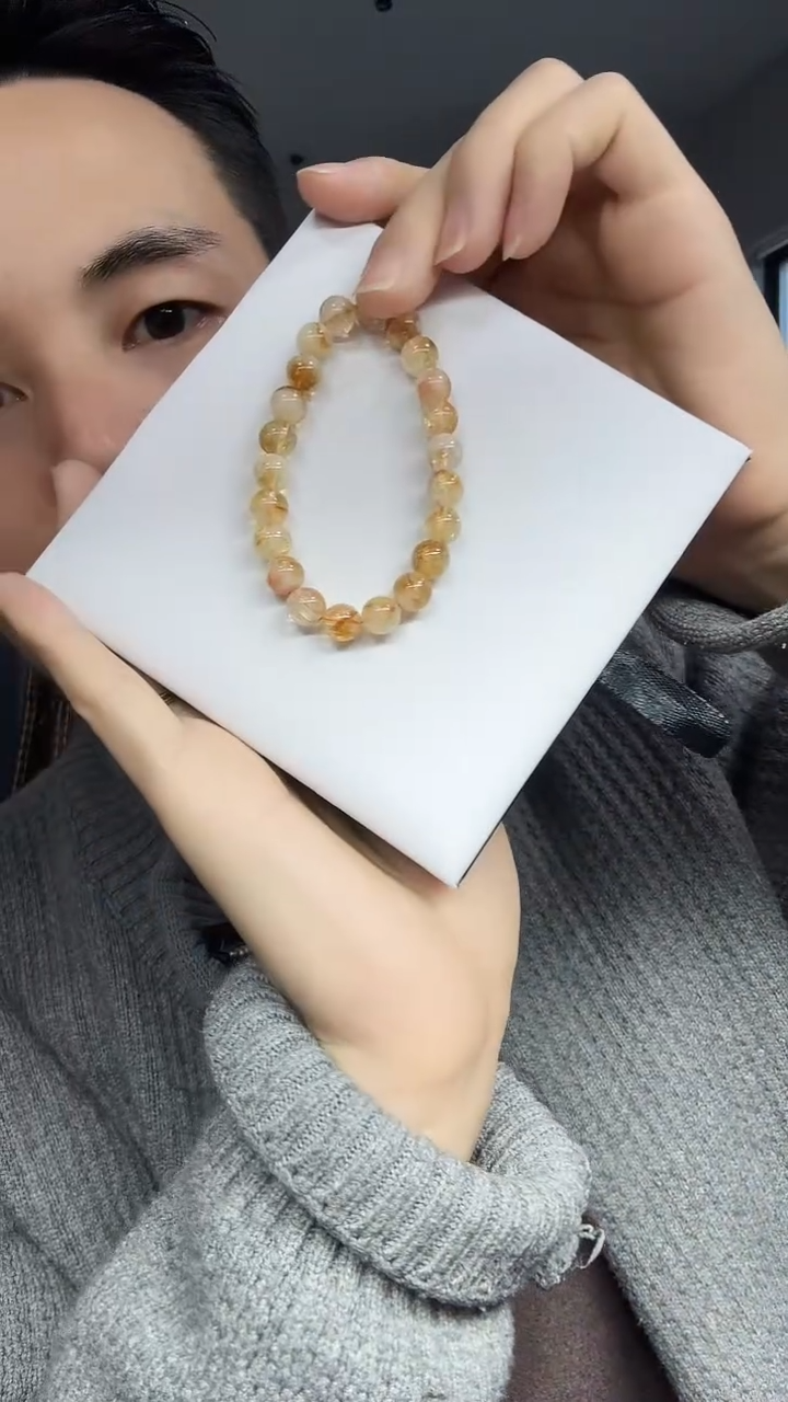 【闪购商品】水晶手串未镶嵌黄塔晶单圈手串-8mm