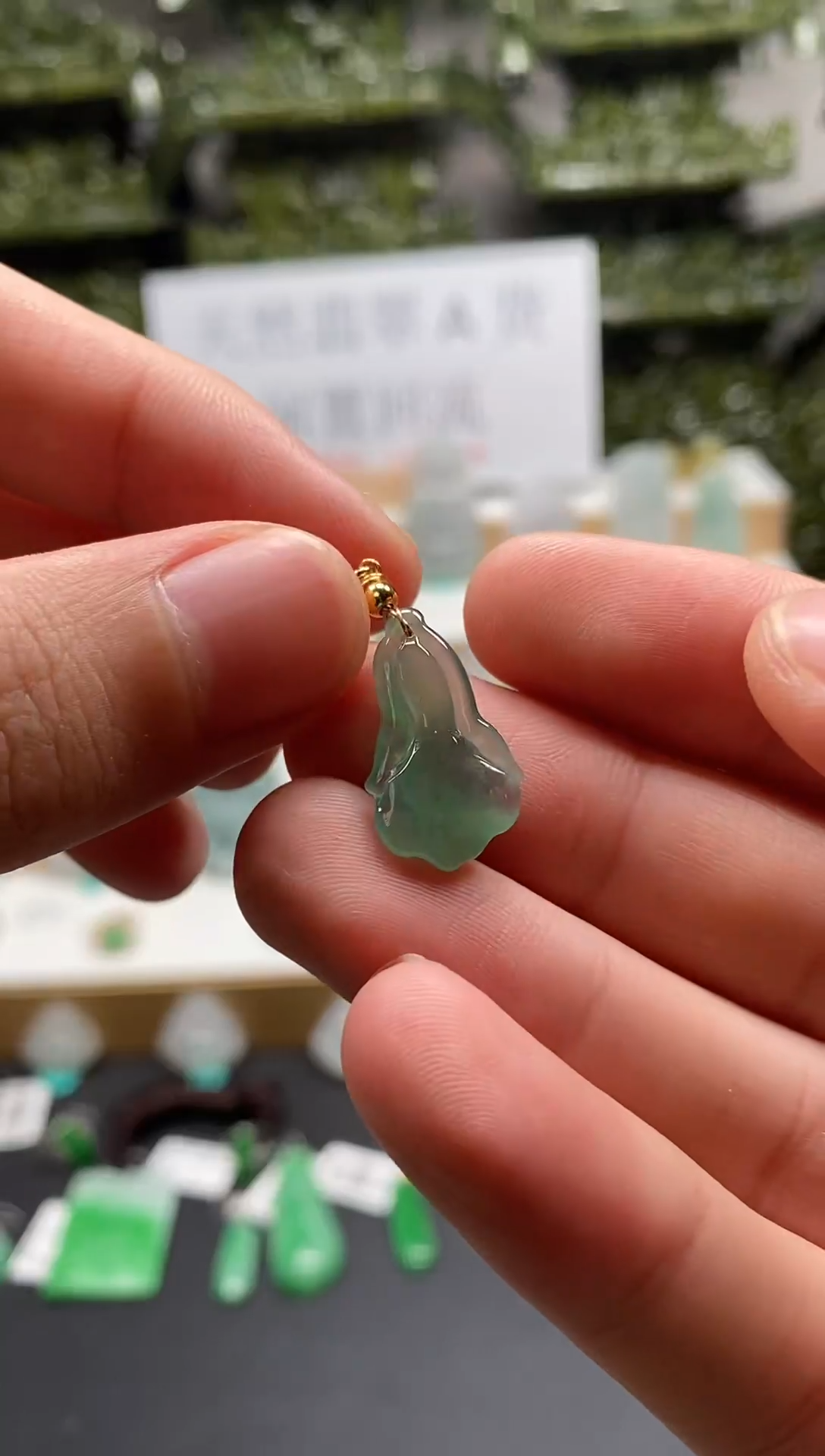 【闪购商品】翡翠颈饰未镶嵌白菜吊坠15