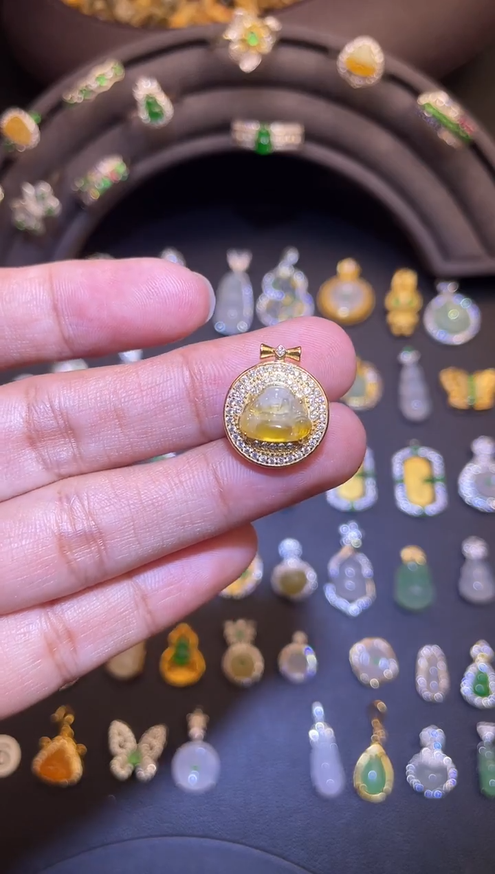 吊坠(不含链)银S925镶嵌翡翠1