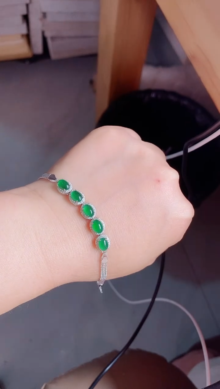 【闪购商品】翡翠手链银S925镶嵌212121