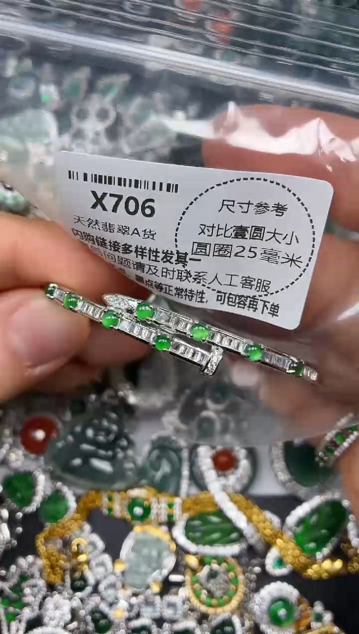 颈饰未镶嵌翡翠X706手镯