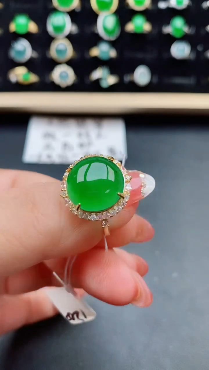 【闪购商品】翡翠戒指银S925镶嵌21212