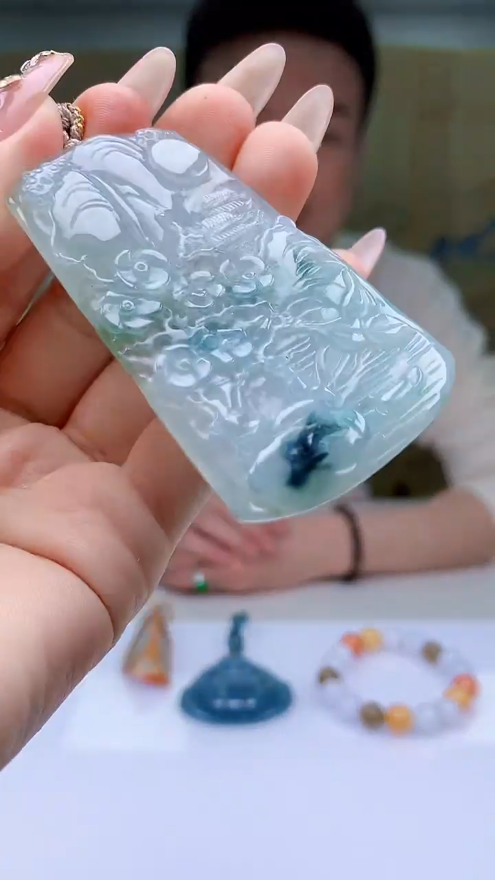 【闪购商品】定制翡翠未镶嵌4990ty-毛货挂件74