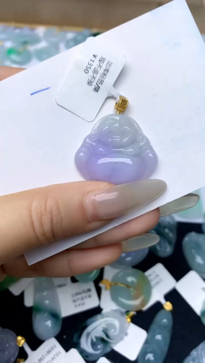 【闪购商品】翡翠颈饰18K金镶嵌天然A货翡翠