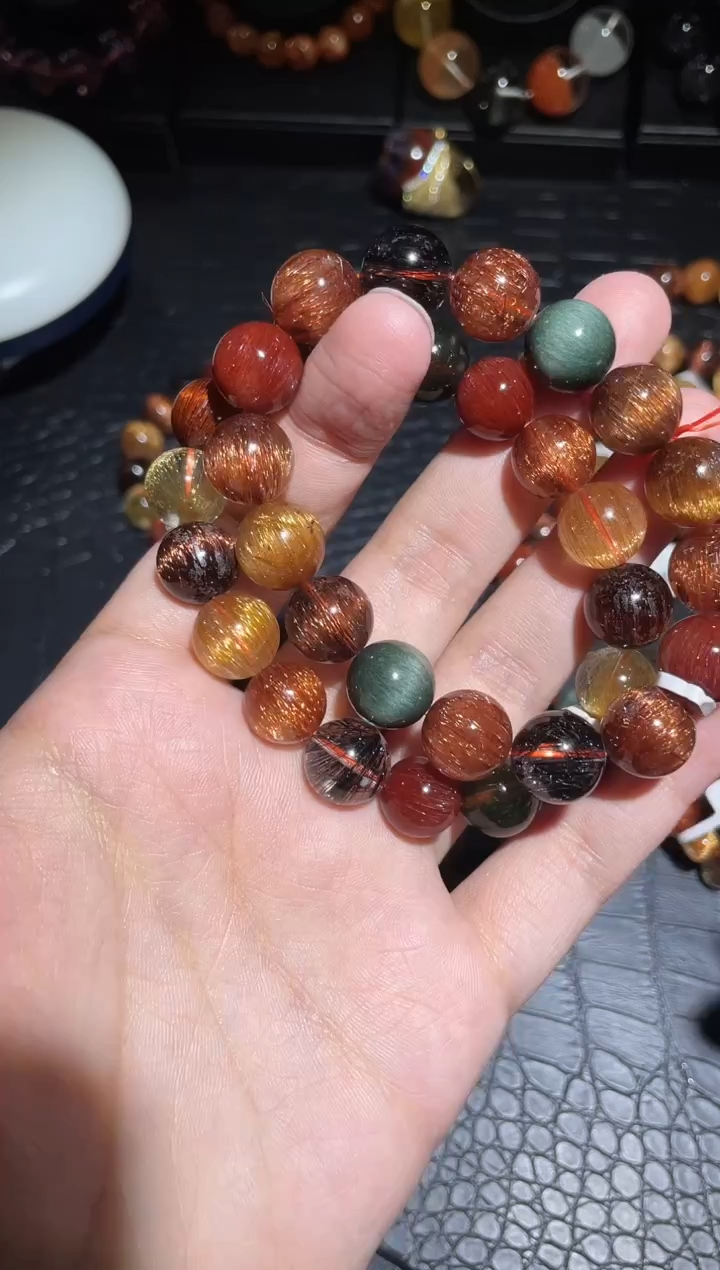 【闪购商品】水晶手链未镶嵌发晶多宝单圈A12（多样性发其一）