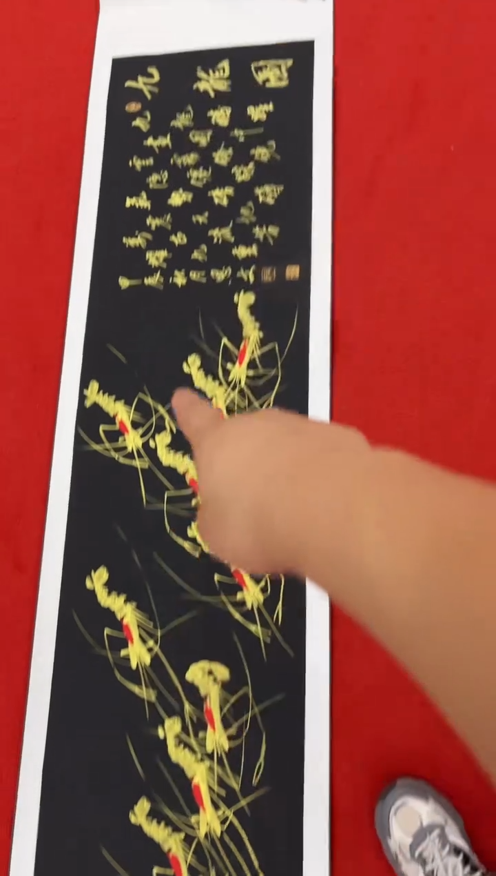 绘画九龙图-六尺对开横版卷轴作品