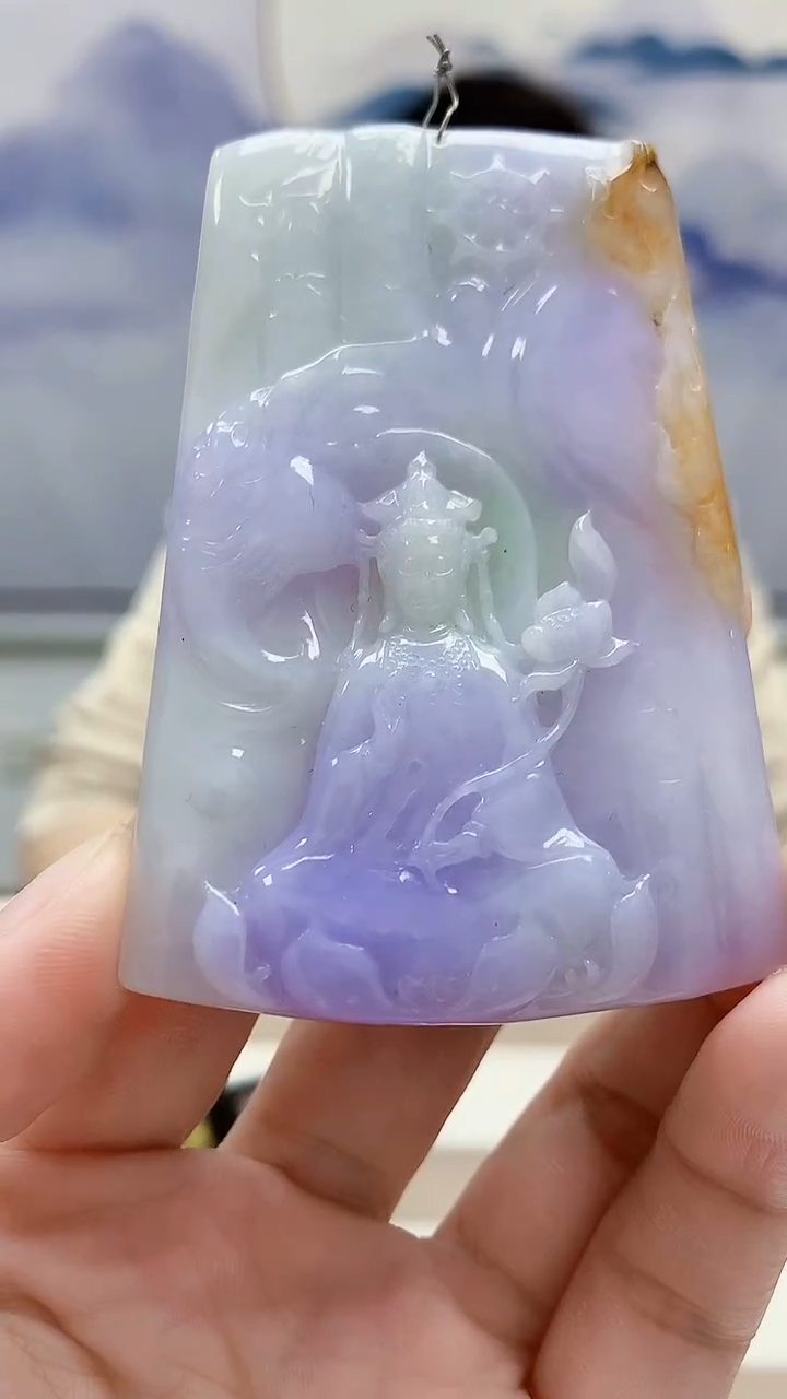 未镶嵌定制翡翠5160lr-毛货挂件40