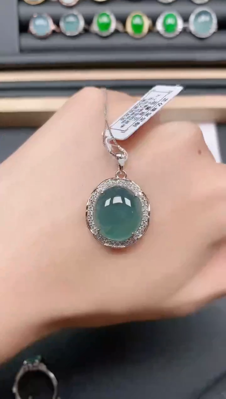 翡翠戒指银S925镶嵌111111