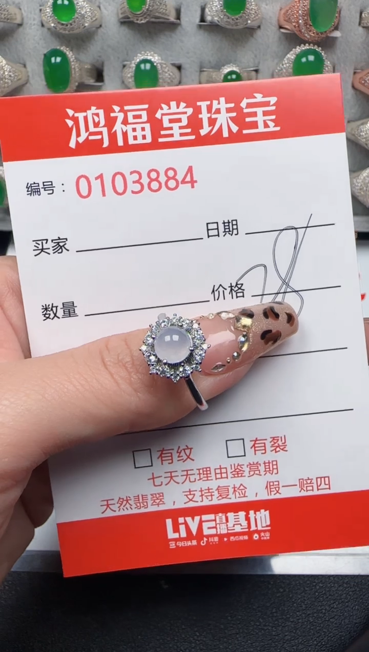 【闪购商品】翡翠戒指银S925镶嵌3884