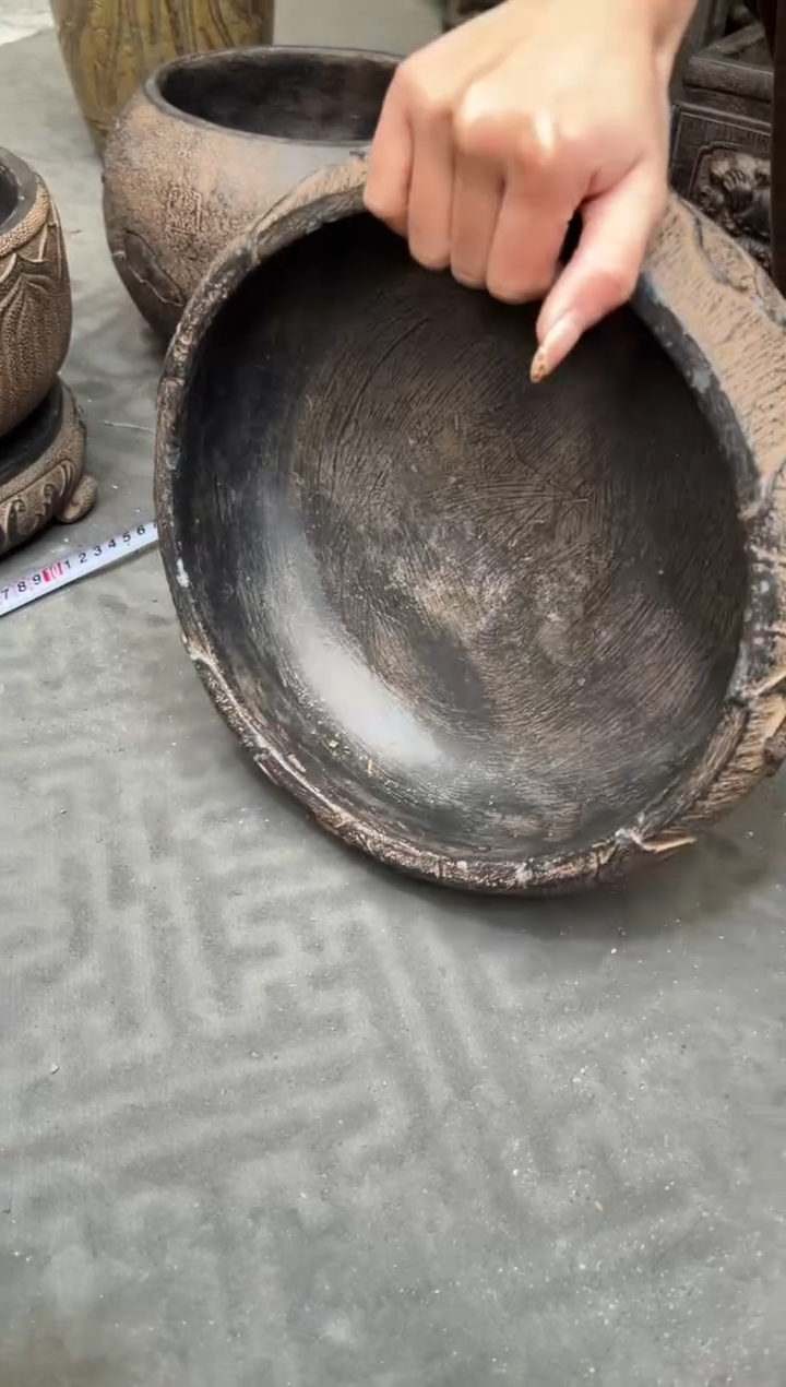 陶土【火山泥】莲韵盆