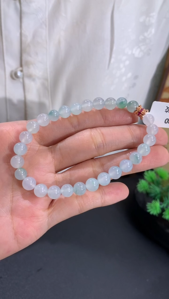 未镶嵌手串翡翠卡6-6.8mm