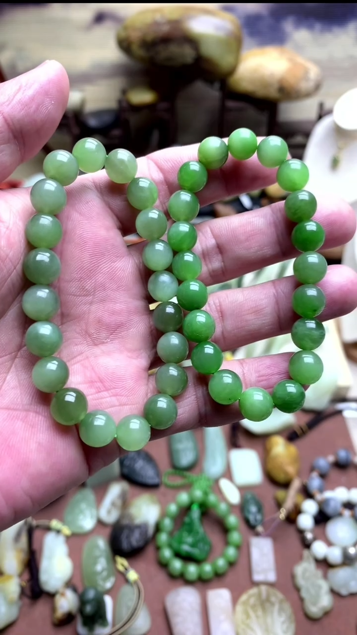 【闪购商品】和田玉（碧玉）颈饰未镶嵌俄料碧玉卡10 福利