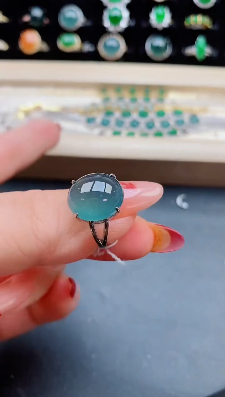 【闪购商品】翡翠戒指银S925镶嵌32321