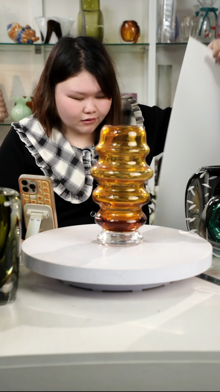 【闪购商品】琉璃高25轻奢琉璃花器福利正常手工痕迹