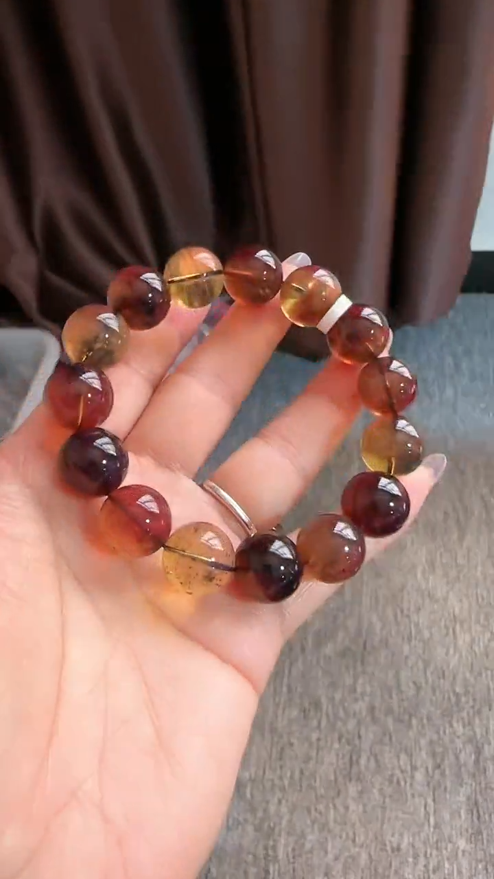 【闪购商品】琥珀手链未镶嵌规格15微瑕多宝手串#8