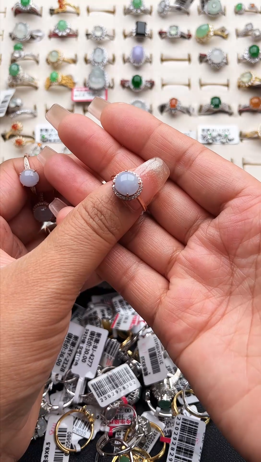 【闪购商品】翡翠戒指银S925镶嵌缅甸天然A货翡翠S925银镶嵌