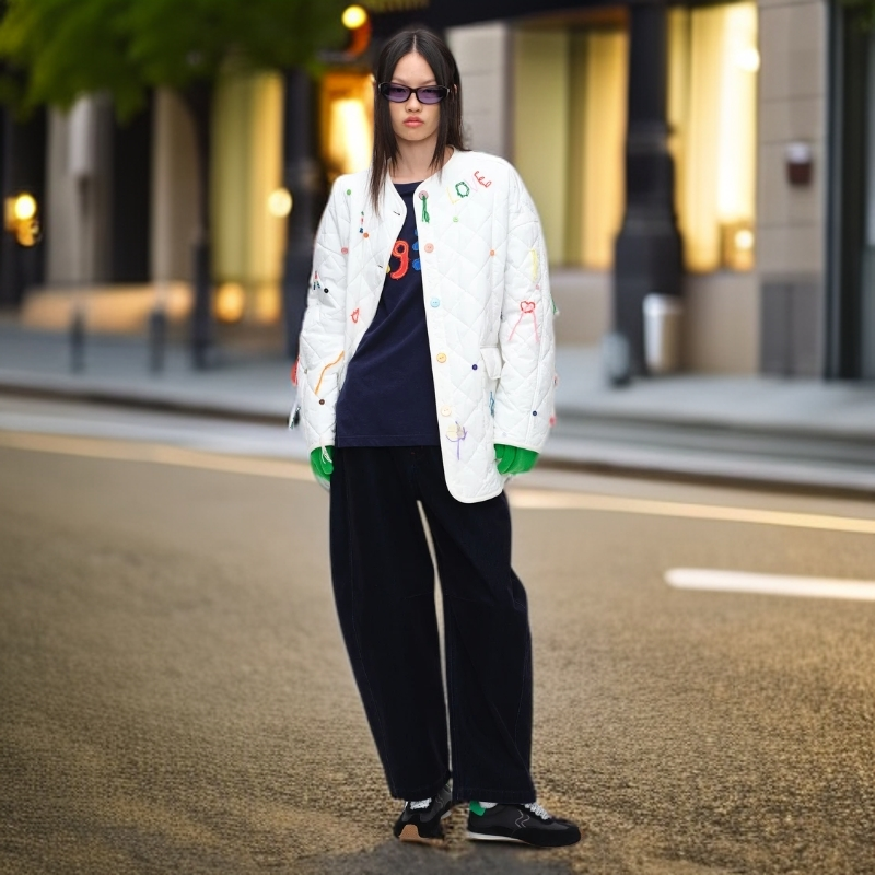 【新品】SHORT SENTENCE短句25秋设计师款彩色线饰圆领棉服