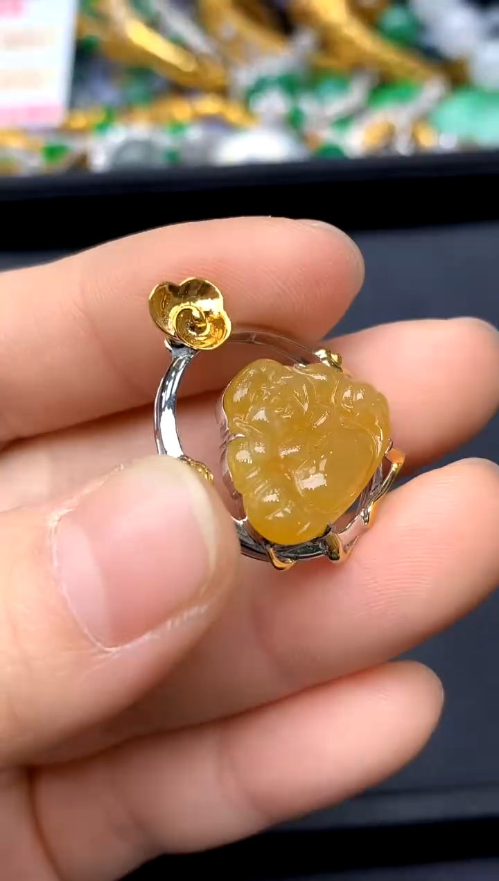 颈饰18K金镶嵌翡翠315-中国好珍宝