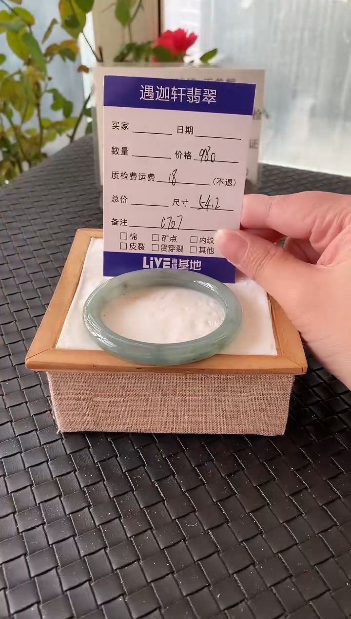 未镶嵌手镯翡翠54圈口 D707编码