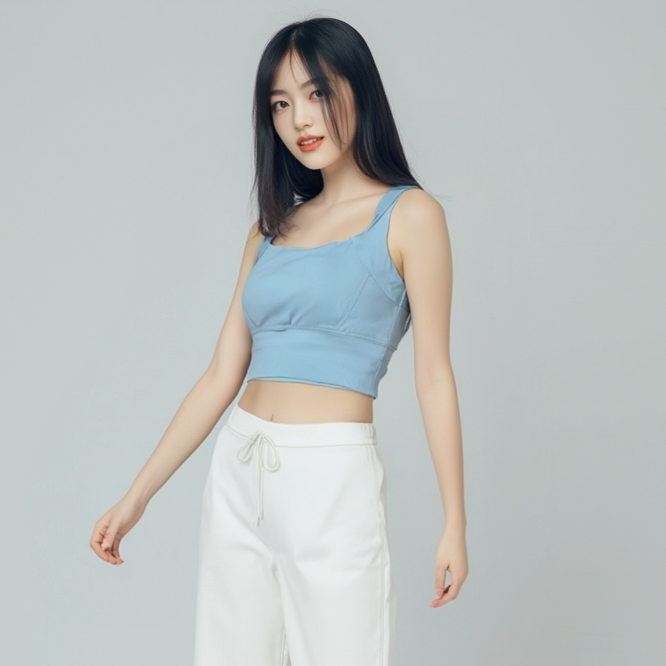 交叉美背白色短款瑜伽文胸运动健身G2A31