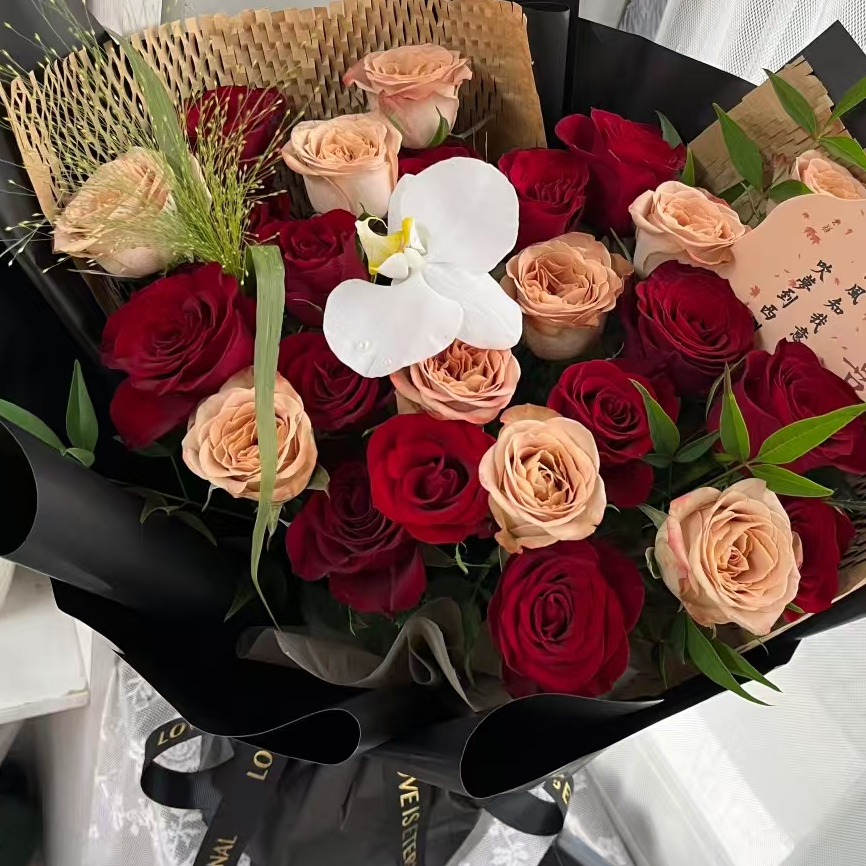 【套餐】高原红10支+ 卡布奇诺10支+任意色洋桔梗1把 2单升级顺丰