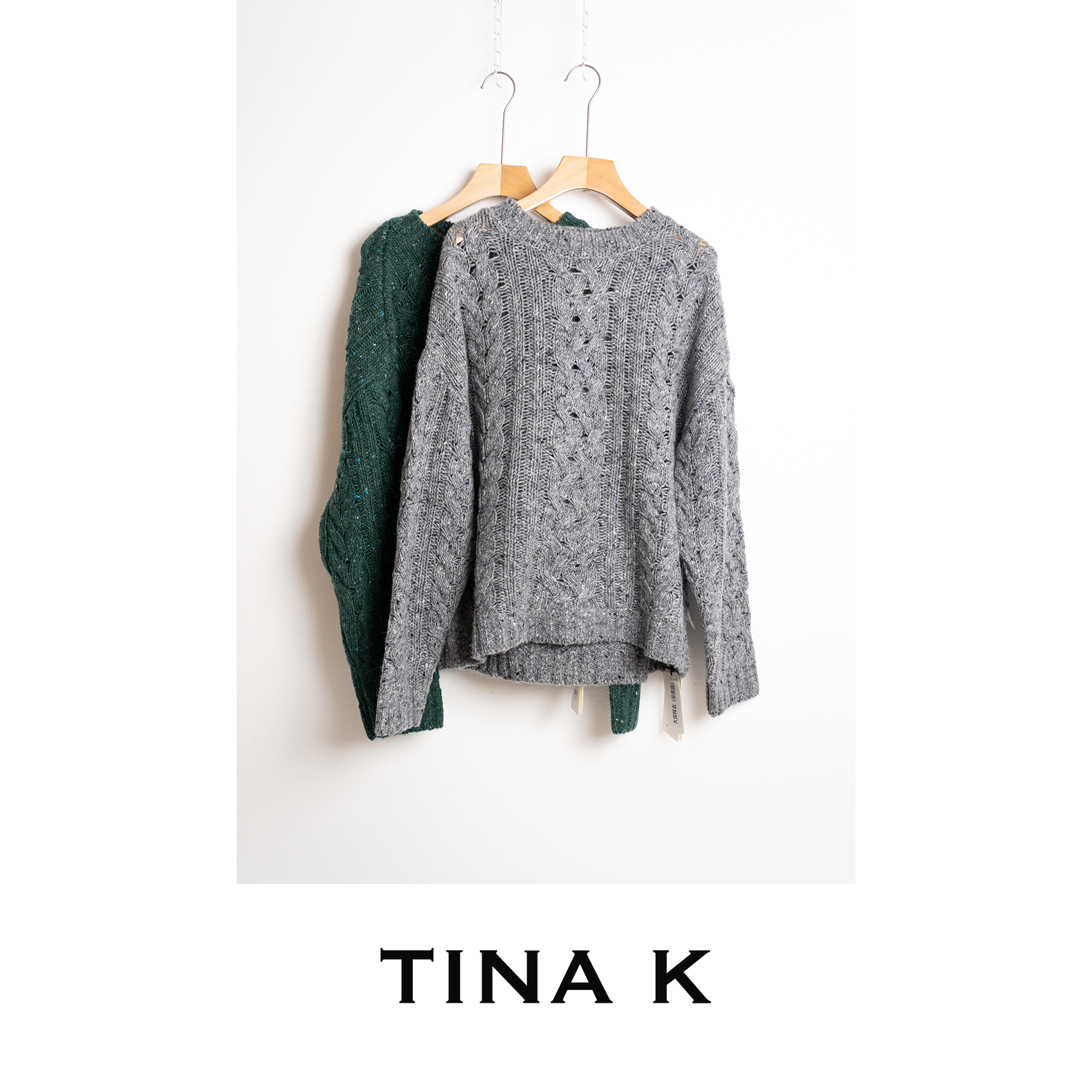 TinaK秋冬女士休闲上衣套头毛衫百搭羊毛针织毛衣MY225622