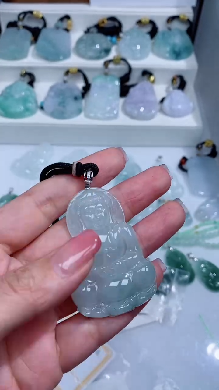 翡翠银S925镶嵌颈饰吊坠