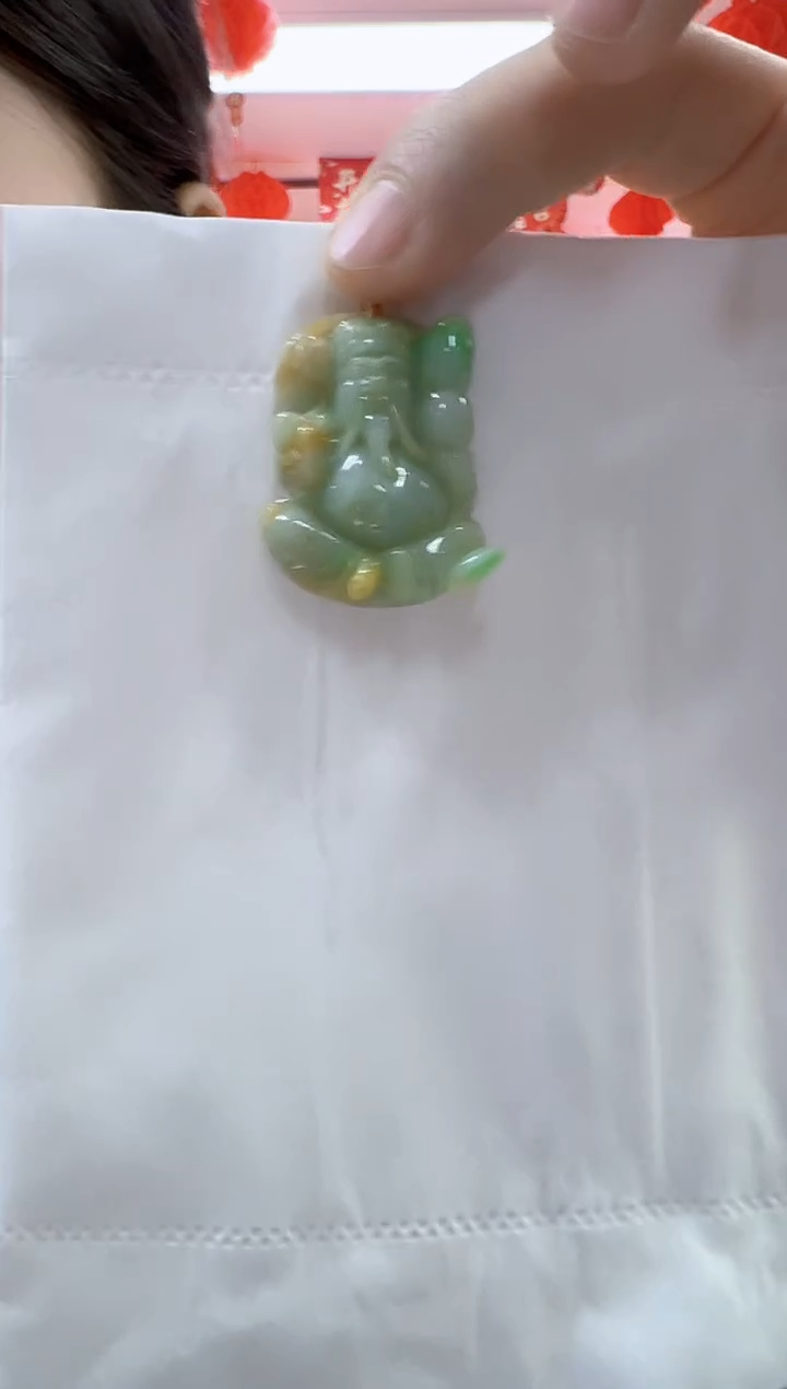 【闪购商品】翡翠颈饰未镶嵌孤品财神