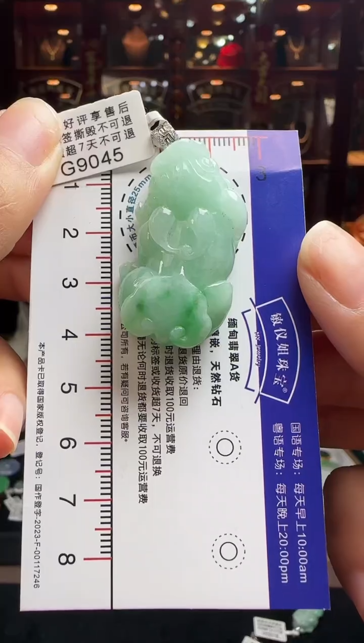 【闪购商品】翡翠颈饰18K金镶嵌G9045绿貔貅