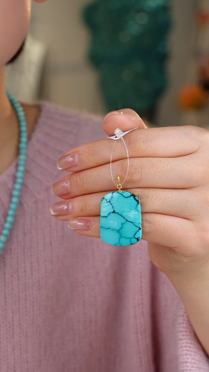 【闪购商品】绿松石吊坠(不含链)18K金镶嵌1