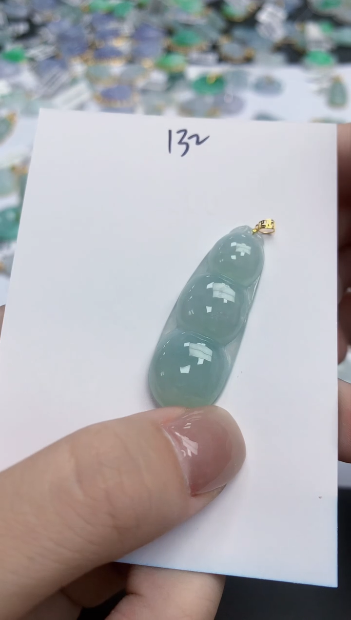 【闪购商品】翡翠颈饰18K金镶嵌天然缅甸翡翠A货