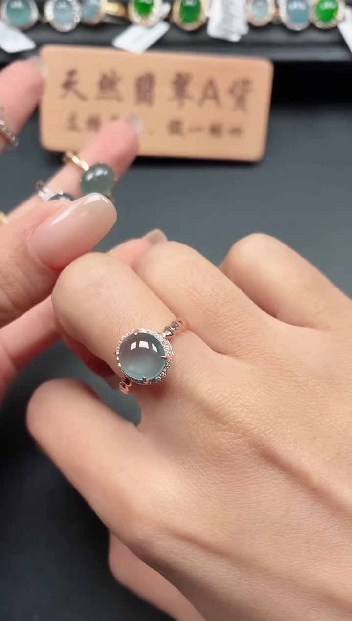 银S925镶嵌戒指翡翠11111