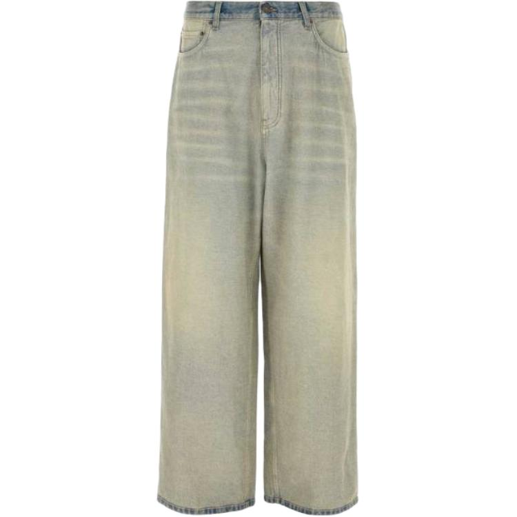 【香港直邮】Balenciaga巴黎世家男款灰色宽松中腰牛仔裤 773758