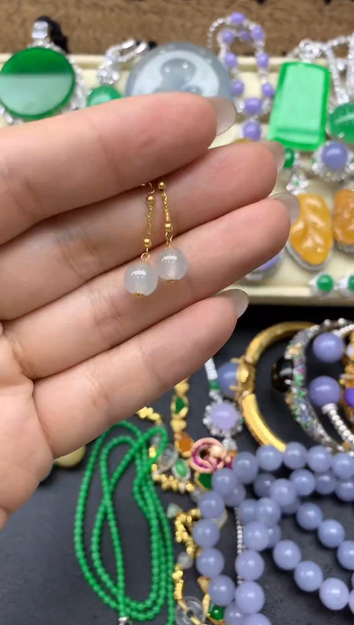 【闪购商品】翡翠耳饰18K金镶嵌81-中国好珍宝