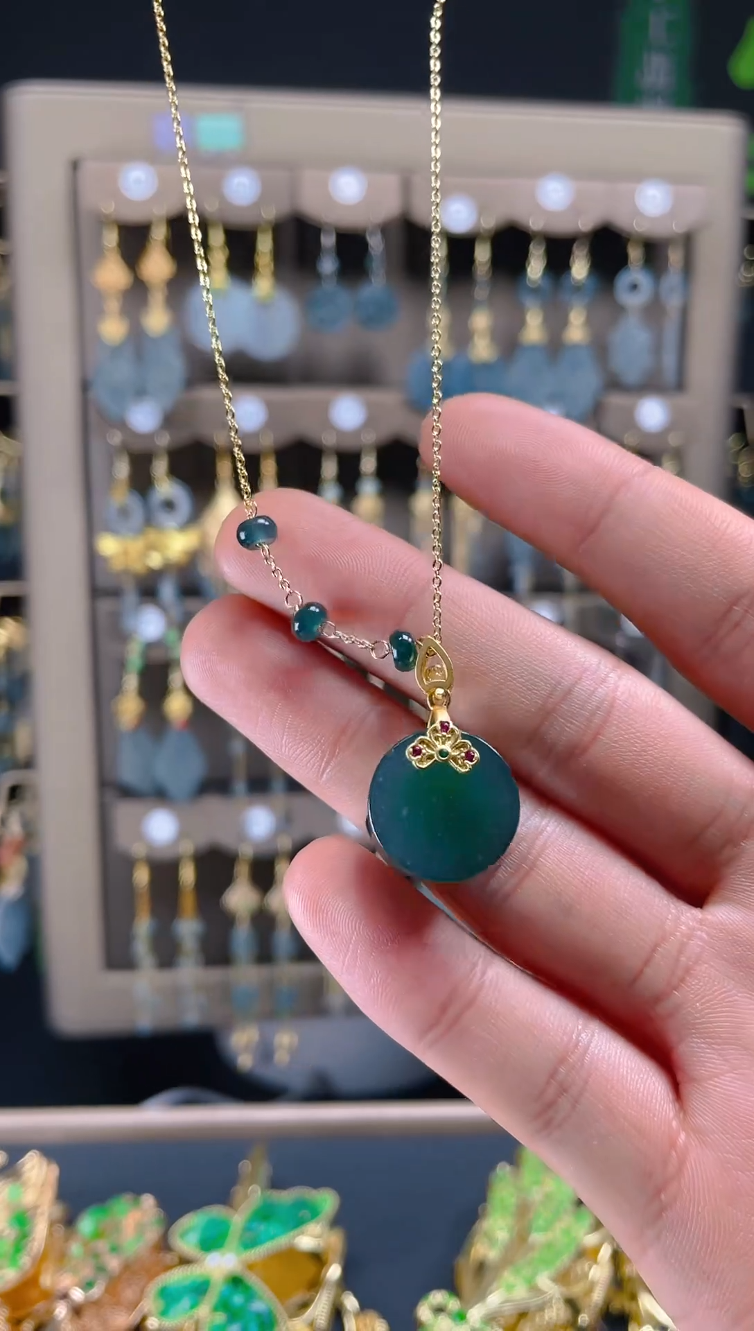 【闪购商品】翡翠耳饰合金085翡翠饰品