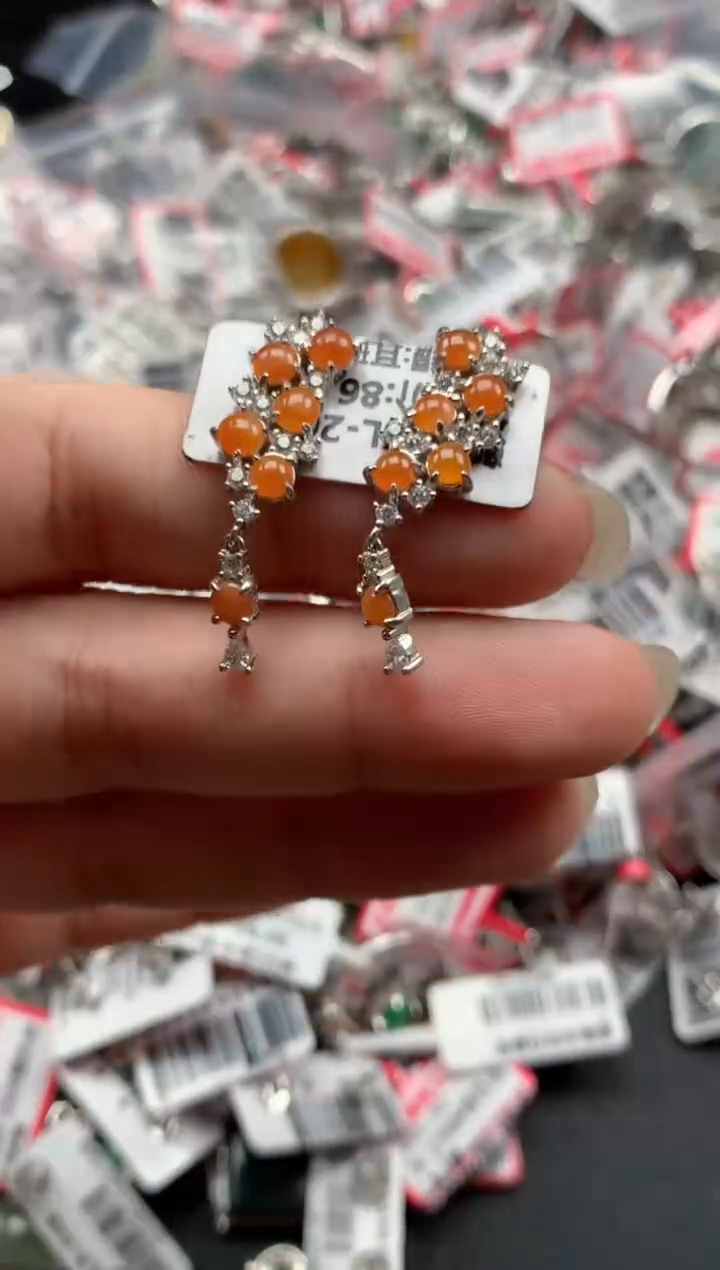 银S925镶嵌戒指翡翠天然A货缅甸翡翠