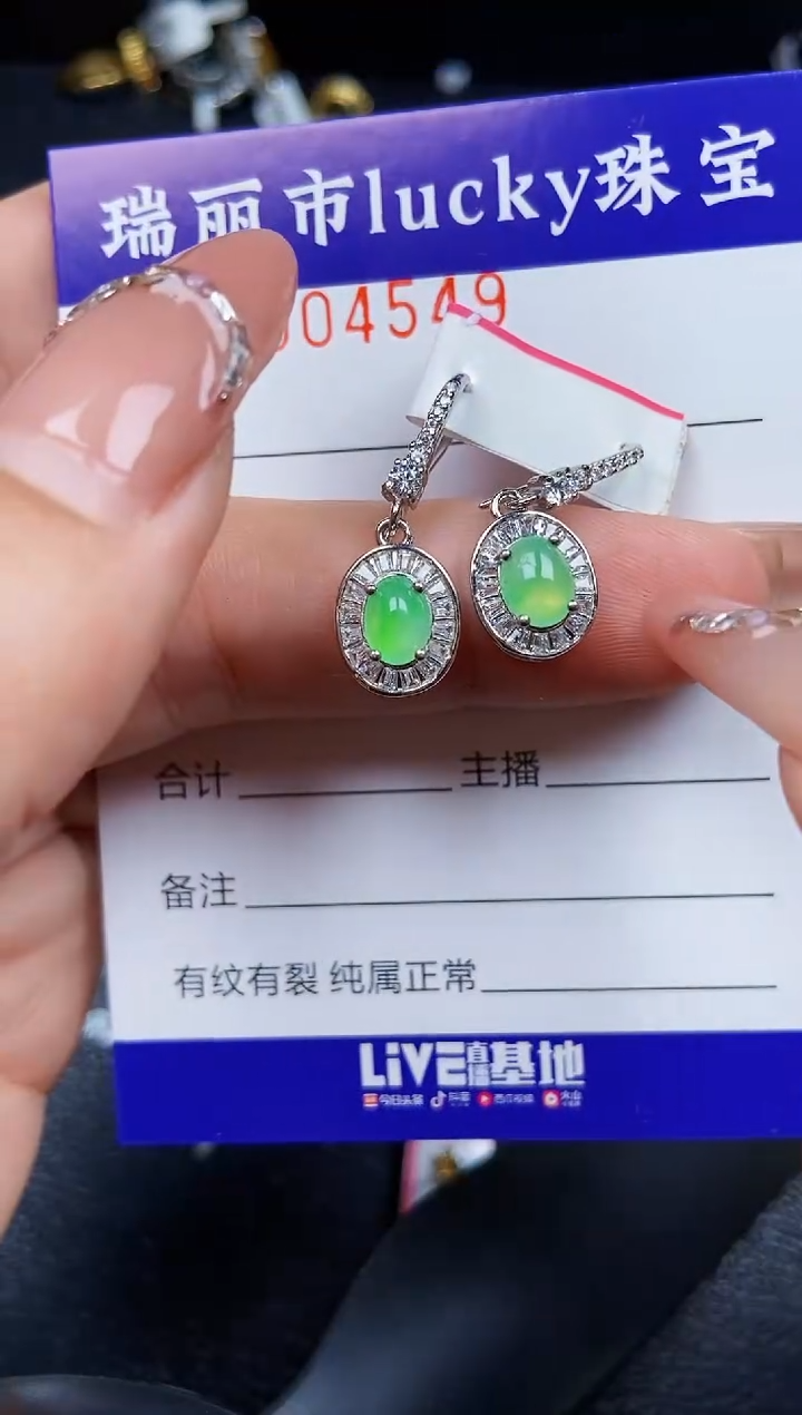 翡翠银S925镶嵌颈饰4549