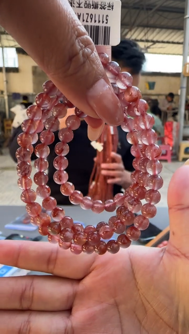 未镶嵌珠串南红玛瑙原矿无优化冰飘6mm左右多圈