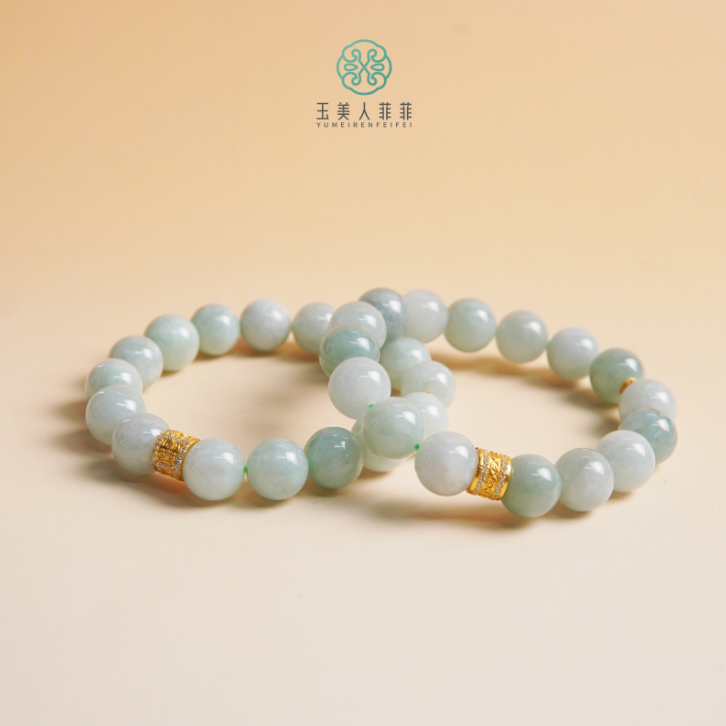 石惑珠宝-翡翠单圈圆珠手串约11mm+%多样性发一