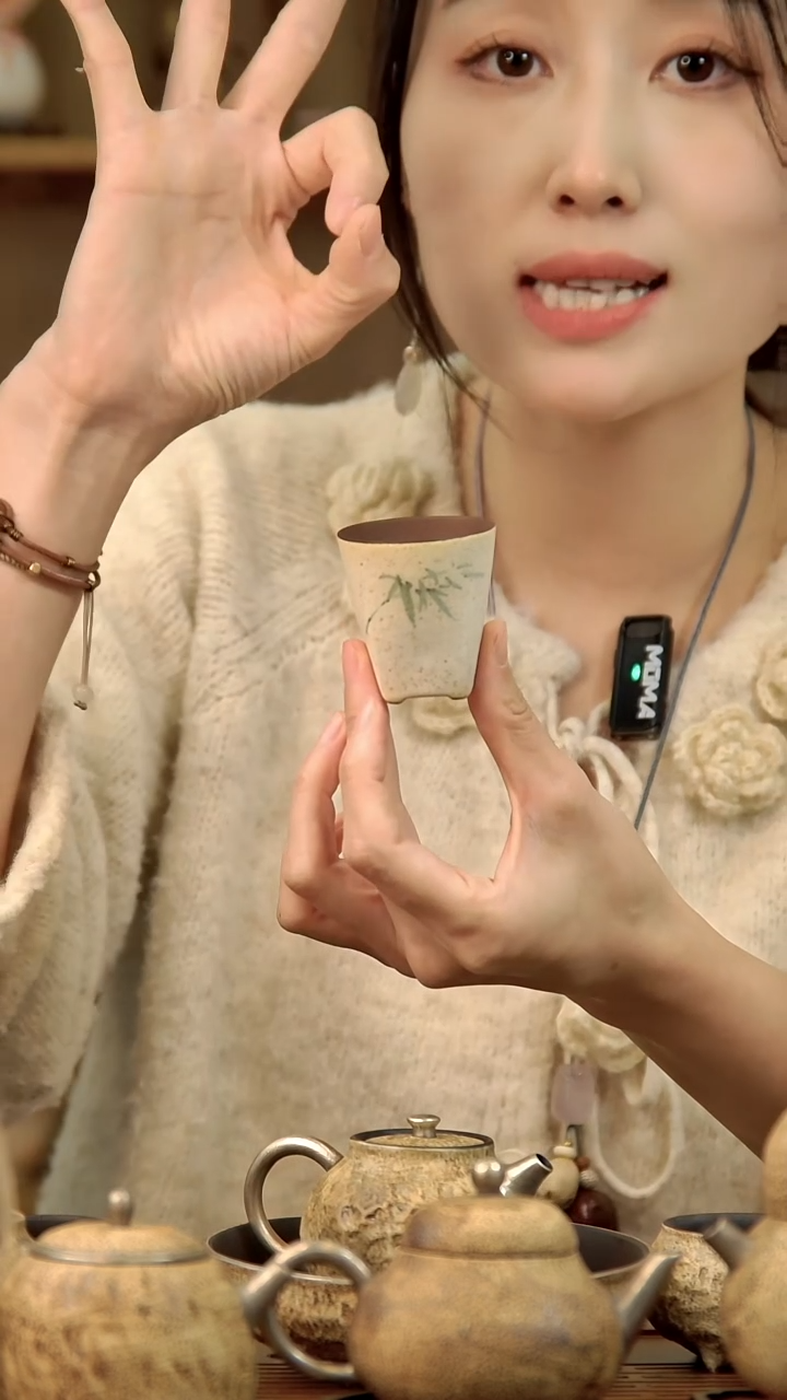 言野手作 落雪手绘四方茶杯