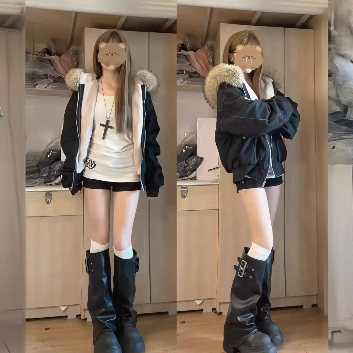 巨好看美式复古派克棉服女短款2025新款加绒加厚座山雕棉衣外套潮