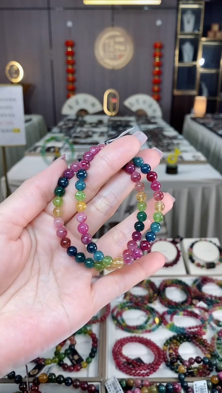 未镶嵌老矿碧玺单圈手串6mm+碧玺多样性发货一条hon