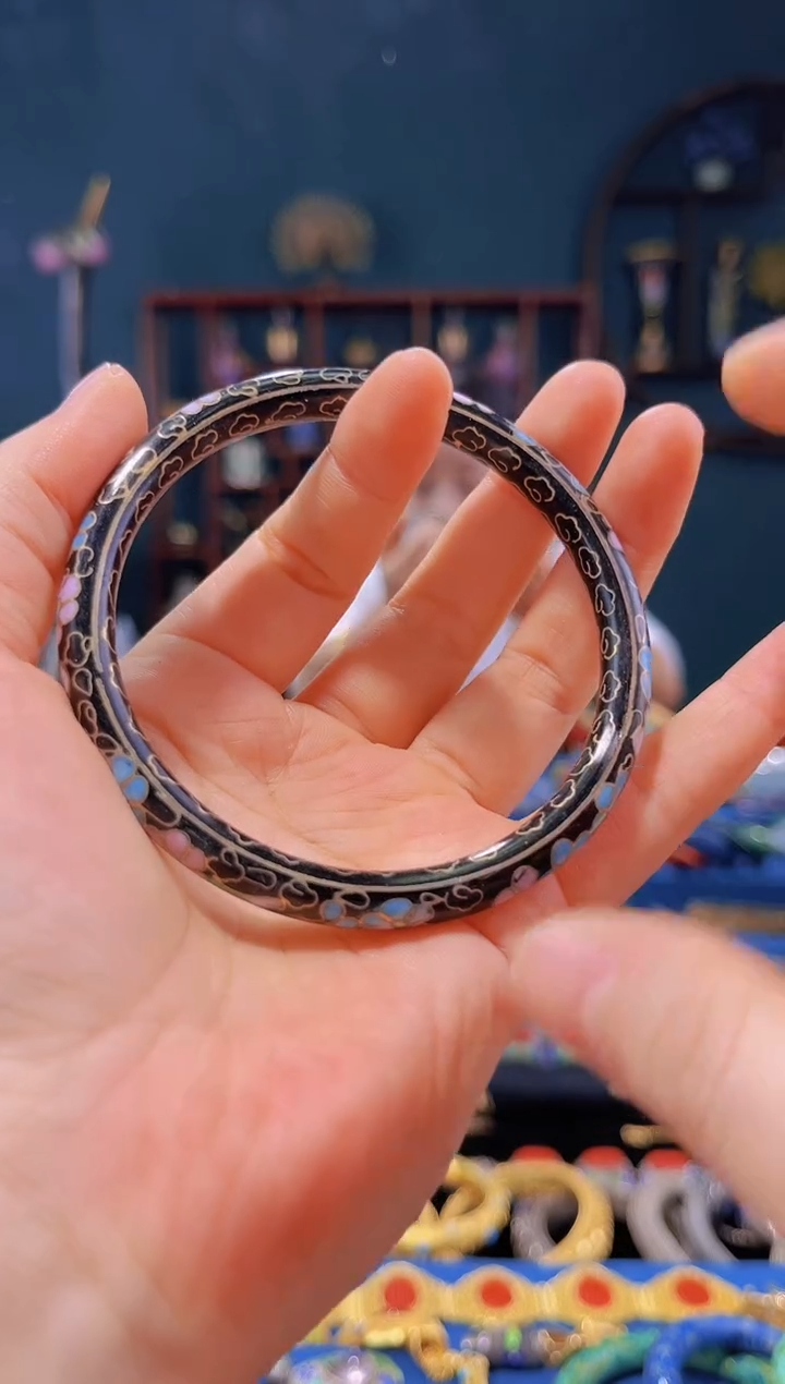 【闪购商品】非遗绝技 景泰蓝手镯 黑 58-64