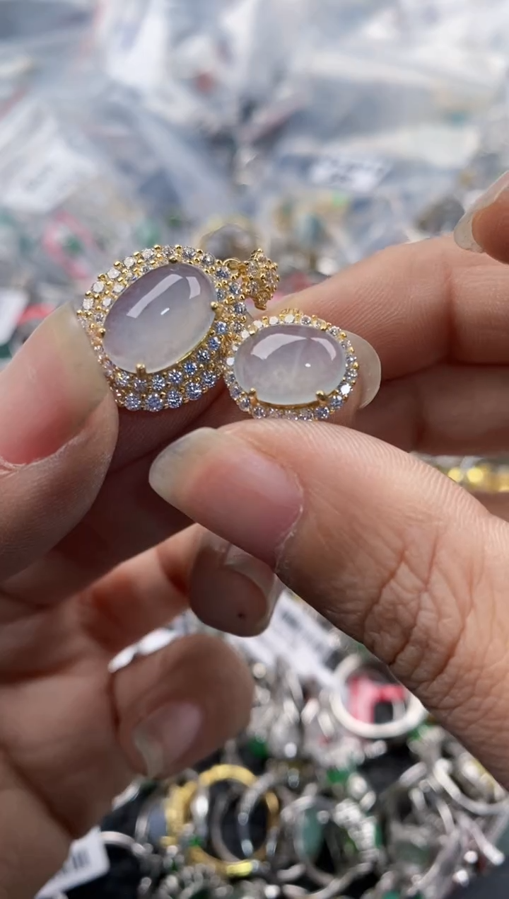 银S925镶嵌戒指翡翠999---10