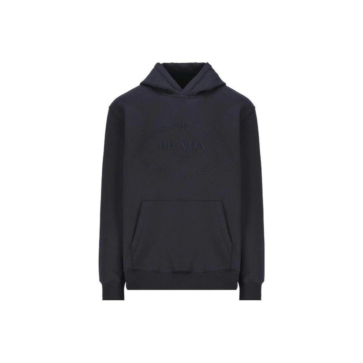 全新未使用 Prada/普拉达 纯色连帽宽松长袖卫衣 蓝色/M
