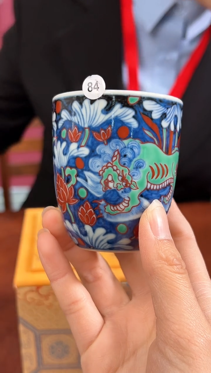 【闪购商品】杯子青花加彩一路连科主人杯84